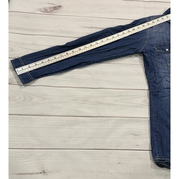 Warehouse One Button Up Shirt women Size Small Blue - Picture 10 of 11